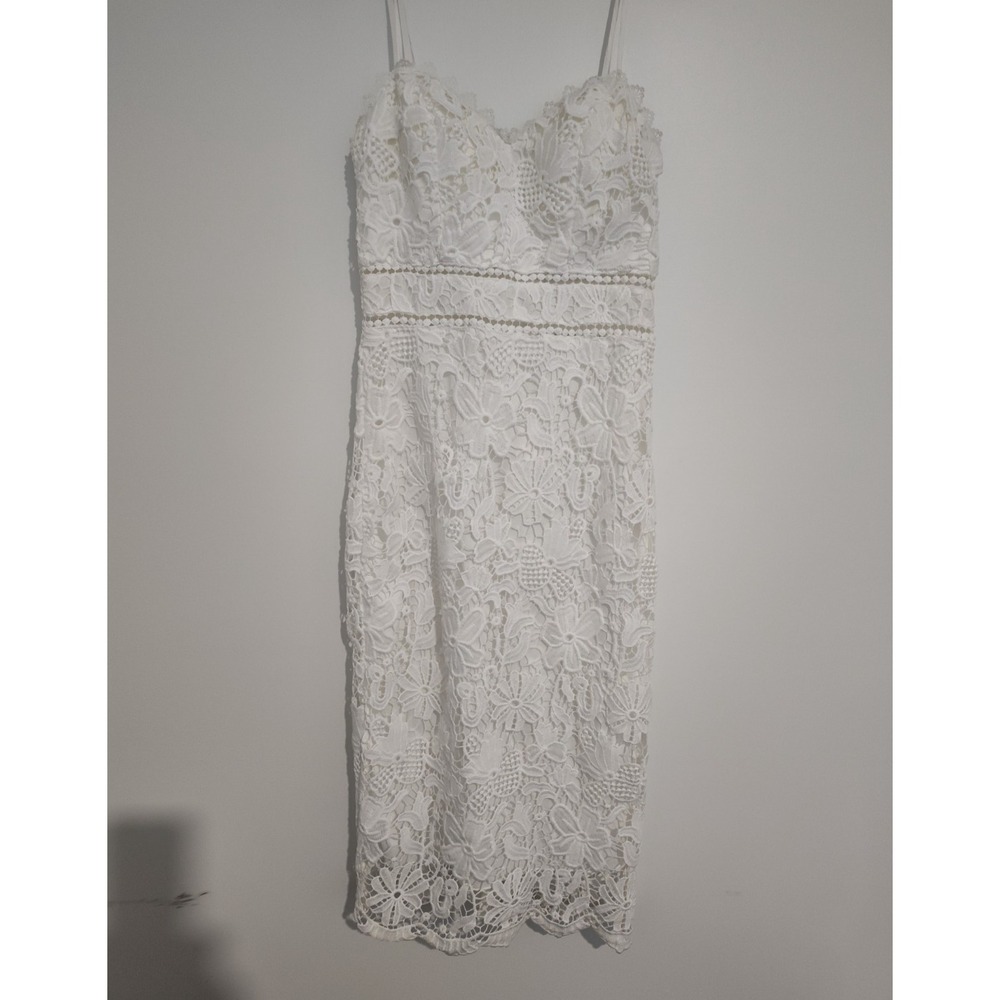 Premier Amour White Lace Midi Dress Size 8